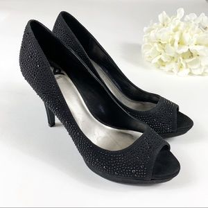 Fergalicious Black Ruby Platform Heels - Size 7.5